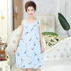 Summer pajamas for middle-aged and elderly people, women's pure cotton silk sleeping skirts, summer large-sized all-cotton silk dresses for adults Specification image